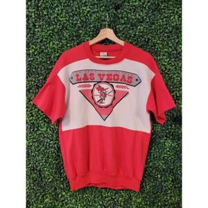 vtg 80s UNIVERSITY Of NEVADA Las VEGAS  Large // running rebels college cutoff